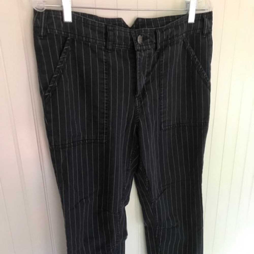 Free People Black Pinstripe Trousers